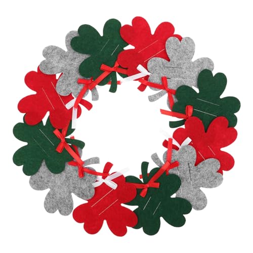 Amosfun 12 Stück Teiliges Filz Geldbörsen mit Kleeblattmotiv Robuste Wiederverwendbare Kartenhalter Farbenfrohe Weihnachtsgeldhalter in Rot Grün und Baumschmuck von Amosfun