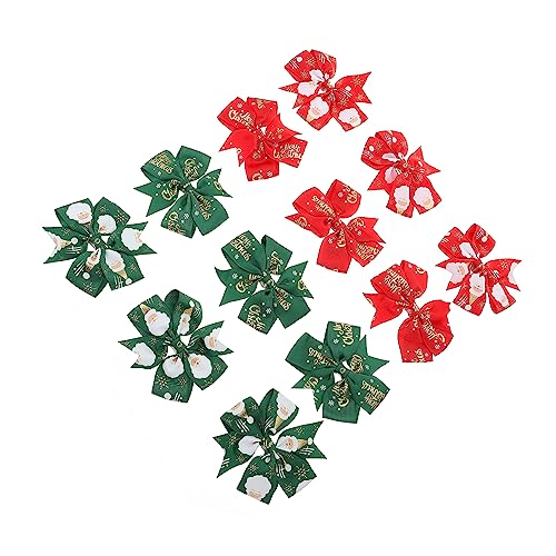 Amosfun 12st Weihnachtshaarspangen Weihnachtskopfschmuck Weihnachtsmütze Haarnadeln Haarspangen Mit Schleife Für Mädchen Kind Jahrgang Haarklammer Gerippter Gürtel Aus Polyester von Amosfun