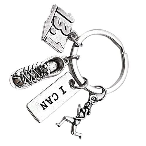 Amosfun 13.1 Schlüsselanhänger Halbmarathon Läufer Schlüsselanhänger I Can Schlüsselanhänger Inspirierender Taschenanhänger Laufschmuck für Mädchen Frauen Abschlussfeier Souvenir von Amosfun