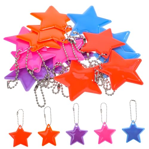 Amosfun 15 Stück Teiliges Reflektierender Stern Anhänger für Taschen und Rucksäcke Kreative Dekorative Sicherheitsanhänger und Verbesserte Sichtbarkeit bei Dämmerung und Dunkelheit von Amosfun