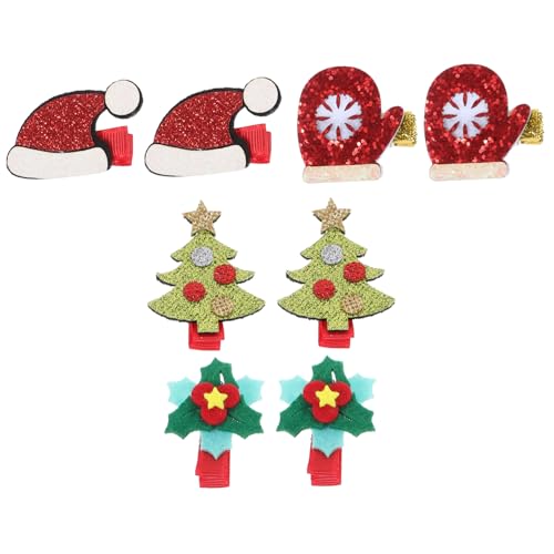 Amosfun 15St Weihnachtshaarspangen kinder haarspangen haarspange kinder Haarklammer Haarnadel Haarspangen für Mädchen glitzernde Haarspangen Weihnachten Weihnachtsmütze Handschuhe Eisen von Amosfun