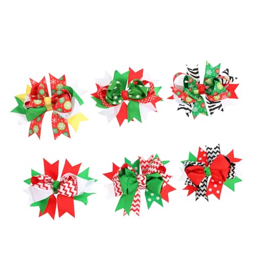 Amosfun 18 Stk Weihnachtshaarspangen Weihnachtshaarschleifen Weihnachts-haarschmuck Haarspangen Für Weihnachtsfeiern Mädchen Haarschleifen Zopf-haarspangen Stoff Kind Einstellen Krawatte von Amosfun