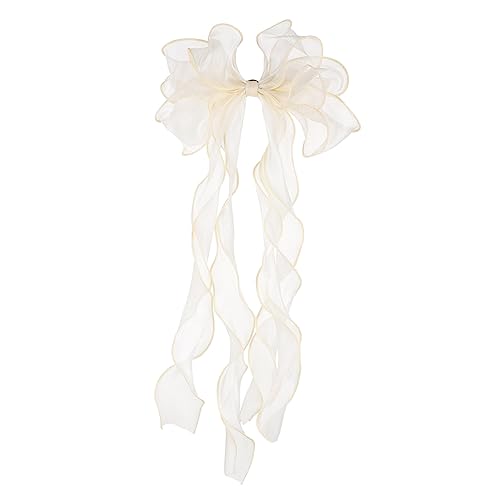 Amosfun 1stk Haarnadel Modische Haarspange Haarschmuck Glitzernde Haarspangen Spitzenband Extra Große Haarspangen Blumenkopfschmuck Hochzeit Mädchen Schleife Stoff von Amosfun