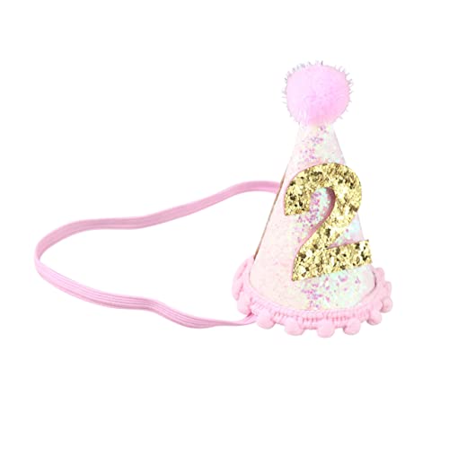 Amosfun 1stück Glitzer Geburtstagsmütze Für Fotorequisiten Und Haaraccessoires Für Jahre Mit Plüschball Deko Für Kindergeburtstagsfeiern von Amosfun