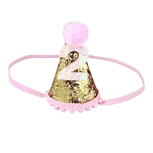 Amosfun 1stk Geburtstagskappe Geburtstag Prinzessin Tiara Partyhüte Aus Papier Nummer 2 Geburtstag Tiara Bday-hut-junge 2 Jahre Geburtstags-stirnband Mütze Quadratischer Hut Kind Haarball von Amosfun