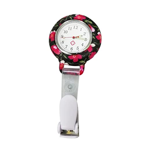 Amosfun Schwesternuhren Krankenschwester-taschenuhr Tragbare Broschenuhr Aus Hochwertigem Material Mit Klaren Ziffern Für Präzise Zeitmessung Blume von Amosfun