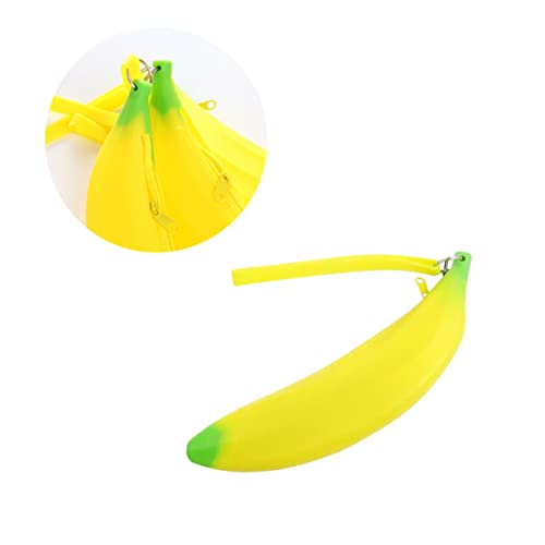 Amosfun 1stück Silicone Banana Pencil Case Wasserdichtes Federmäppchen in Fruchtiger Form Für Jungen Und Mädchen Für Schule Und Büro Vielseitig Als Geldbeutel Oder Stiftetasche Einsetzbar von Amosfun
