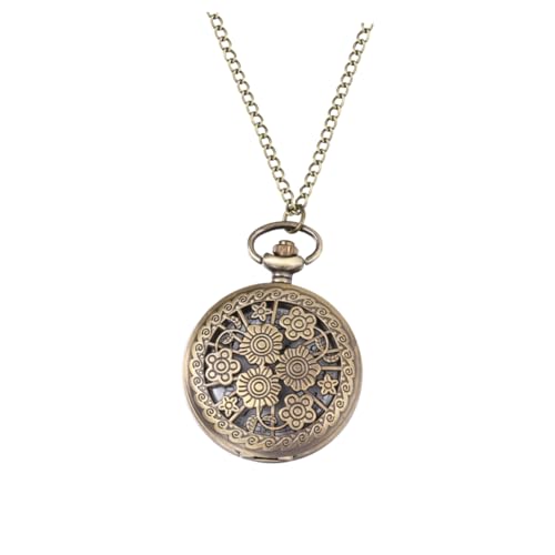 Amosfun 1stück Retro Taschenuhr Aus Zinklegierung Klassisches Design Mit Filigranen Details Elegante Quarz-taschenuhr Mit Kette Als Für Damen Und Herren von Amosfun