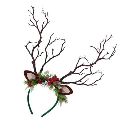 Amosfun 1stk Weihnachtsgeweih Stirnband Haarbänder Für Damenhaar Weihnachtsdeko Haarschmuck Für Frauen Hirsch Blumen Stirnband Hirschgeweih Blumenkrone Stirnbänder Blumengeweih Stirnband von Amosfun