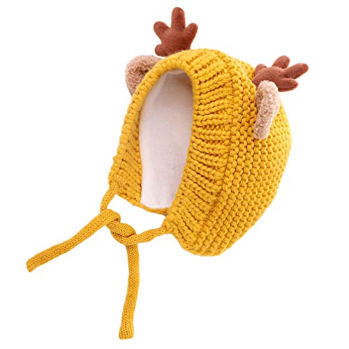 Amosfun 1stk Weihnachtsgeweihmütze Baby Weihnachten Strickmütze Baby-Weihnachts-strickmütze Baby Strickmütze Baby-weihnachtsmütze Weihnachtsmütze Aus Tiergarn Kind Ohrenschützer Karikatur von Amosfun