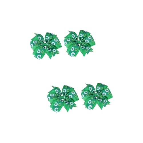 Amosfun 2 Paar Haarspangen Für Kleinkinder Haarspangen Mit Schleife Haarschmuck Für Kinder St. Patrick's Day Haarschmuck Kleeblatt-haarspangen St. Patrick's Day Haarspangen Kopfbedeckung von Amosfun