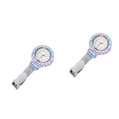 Amosfun 2 Stück Ethnische Blumenuhr Taschenuhr Mode Zarte Silikon Hängende Uhr Vatertagsgeschenk von Amosfun