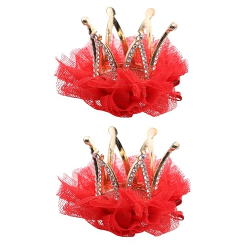 Amosfun 2 Stk Tiara-knall-clip Haarspange Strass-kristall-tiara Knallclip Für Kinder Glitzernde Haarspange Mädchen Tiara Haarspangen Party-haar-accessoire Kleine Baby Niedlich Knopf von Amosfun