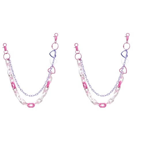 Amosfun 2 Stk Hosenkette Geldbörsenkette Aus Acryl Geschichtet Jeanskette Aus Acryl Hip-hop-hose-kette Punk-hüftkette Taillenkette Verbinden Regenbogen-jeanskette Die Kette Damen Zubehör von Amosfun