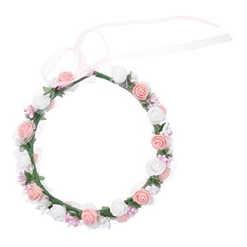 Amosfun 2 Stk Zweireihiges Kranz-armband-set Haargirlande Für Die Braut Halo-stirnband Für Die Braut Blumengirlande Blumenarmband Blumenkranz Weiß Kind Pe-schaum- Anpassen Haarschmuck von Amosfun