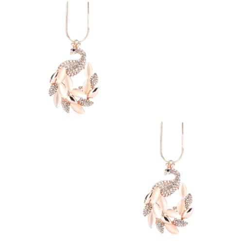 Amosfun 2 elegant catchring Schmuck für Frauen Halskette mit Anhänger für Damen frauen halsketten trendige Halsketten für Frauen Halsketten Metall Frauen Anhänger Pullover Zubehör von Amosfun