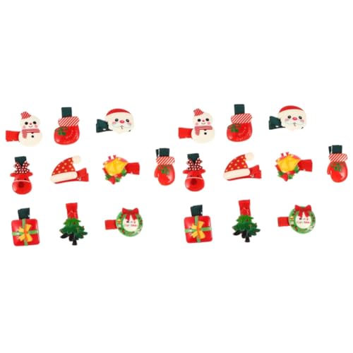 Amosfun 20 Stk Haarnadel Aus Acryl Weihnachtsstrumpf Stuffer Mädchen-strumpffüller Haarspange Mit Weihnachtsschleife Weihnachtshaarspangen Weihnachtsfrisuren Haustier Schmücken Kind von Amosfun