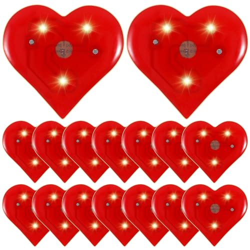 Amosfun 20 stücke led brosche Herz brosche rot Valentinstag Weihnachten Festival Geburtstagsfeier Hochzeit Silvester Party schmuck Geschenk partyzubehör… von Amosfun