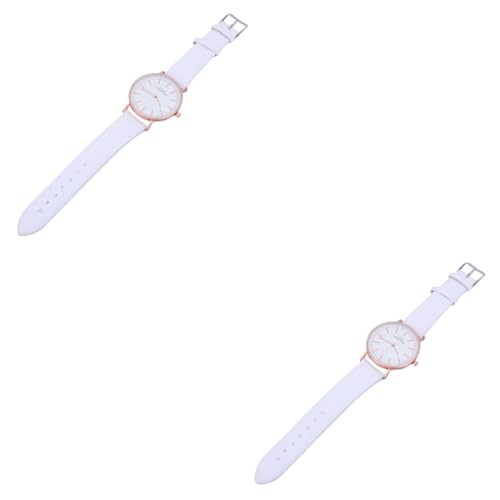 Amosfun 2St Damenarmbanduhren Damen armbanduhren Mode-Design Mode Design Damenuhren Gradientenuhr Mode Mädchenuhr Quarz Damenuhr Trend Anschauen Lederuhr Mechanische Student von Amosfun