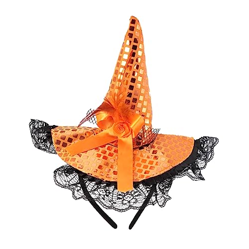 Amosfun 2st Halloween-stirnband Halloween-glitzer-stirnband Halloween-hexenhut-stirnband Hexenhut Stirnband Hexenhut Kopfbedeckung Kopfschmuck Verkleiden Hexenhaarband Pop Kind Zaubererhut von Amosfun