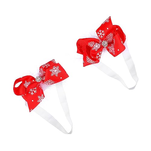 Amosfun 2St Stirnband Schleifenhaarbänder für Kleinkinder Baby Mädchen Weihnachtsstirnbänder party zubehör kinder partyzubehör kinder elastische Haargummis für Babys elastische Stirnbänder von Amosfun