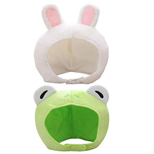 Amosfun 2pcs Tier Ohrenschützer Hüte Frosch Cartoon Hasenohr Muster Stofftier Hut Winter Warm Mütze Plüsch Puppe Kopfbedeckung Geburtstag Weihnachten für Frauen Mädchen von Amosfun