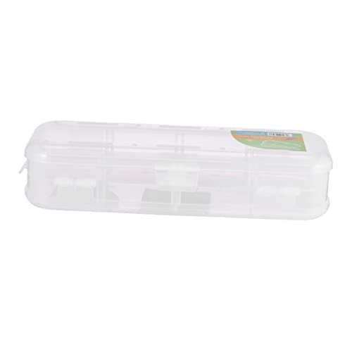 Amosfun 2st Stationäre Organizer Box Klarer Bleistiftbeutel Transparente Bleistift Aufbewahrungsbox Stiftetui Schreibtisch Veranstalter Schreibwarenstiftbox Doppelschicht Mäppchen Weiß von Amosfun