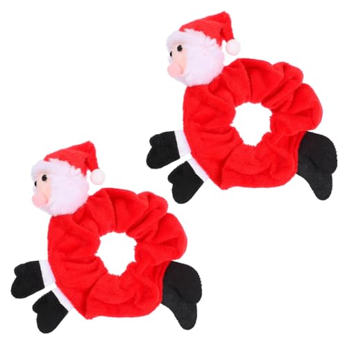 Amosfun 2st Haarring Winterhaargummis Scrunchie-armband Aus Pailletten Haarschmuck Mit Bommeln Weihnachtshaarschmuck Für Mädchen Weihnachtshaargummis Jahrgang Rote Linie Elastische Kordel von Amosfun