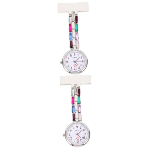 Amosfun 2stücke Hängende Taschenuhr Für Stylische Fob-Uhr Mit Quarzwerk Für Studenten Und Ärzte Tragbar Mit Stabiler Befestigung Elegantes Design Edelstahl von Amosfun