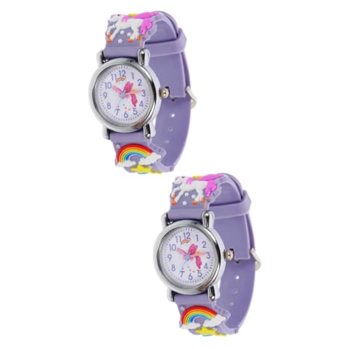 Amosfun 2 Stücke Cartoon Kleinkinder Uhr Armbanduhr Für Kinder Uhr Für Kleinkinder Kinder Uhr Ornamente Uhr von Amosfun