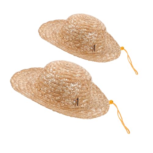 Amosfun 2stücke Junge Mädchen Strohhut Mit Breiter Krempe Sonnenhut Für Jungen Und Mädchen Strandhut Aus Natürlichem Material Für Outdoor-aktivitäten Und Sommertage von Amosfun