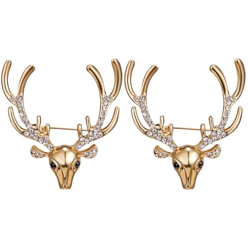 Amosfun 2stücke Weihnachtselch Brosche Mit Geweih Eleganter Anstecker Für Anzüge Und Pullover Hochwertiger Schmuck Für Damen Und Herren Für Festliche Anlässe Langlebig Und Stilvoll von Amosfun