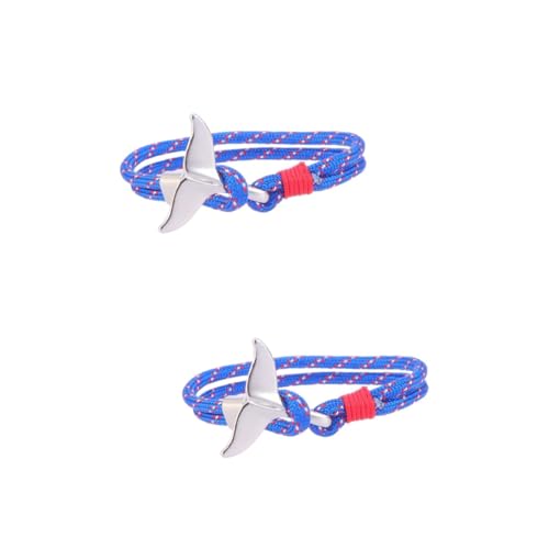 Amosfun 2stücke Woven Fishtail Armband Für Frauen Handgefertigter Fischschwanz Schmuck Mit Kreativen Anhängern Perfektes Accessoire Für Alltag Und Besondere Anlässe von Amosfun