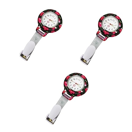 Amosfun 3stücke Ethnische Blume Silikon Krankenpflege Uhr Taschenuhr Für Krankenschwestern Ärzte Präzise Zeitangabe Langlebiges Design Für Alltag von Amosfun