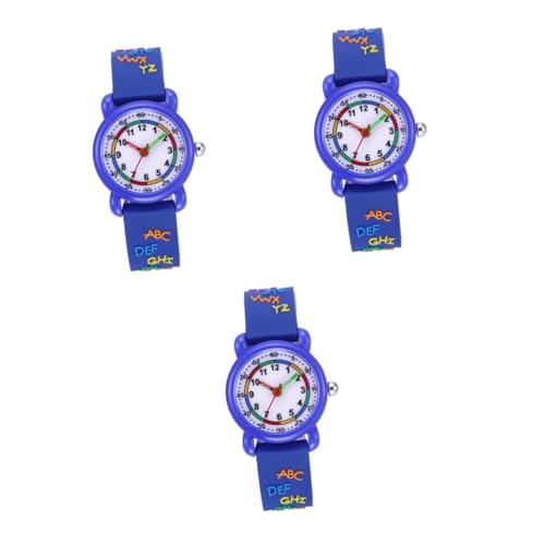 Amosfun 3 Kinderuhren Armbanduhr Kinder Quarzuhr für für Mädchen wasserdichte Uhr wasserdichte Armbanduhr Buchstabe Anschauen Quarzuhren Student von Amosfun