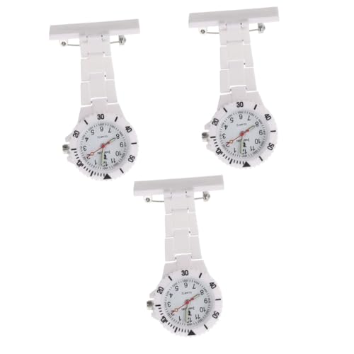 Amosfun 3 STK Schwesterntisch Taschenuhr Digitaluhren Für Herren Herrenuhren Schwesternuhren Für Damen Hängende Schwesternuhr Frauen Krankenschwester Uhr Revers Silikonband Fräulein Quarz von Amosfun
