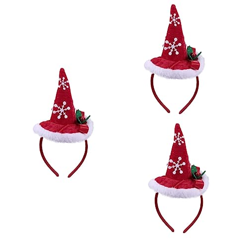 Amosfun Haarschmuck 3 Stück Festival-Design Weihnachtsreifen Gastgeschenke Bezaubernder Kopfschmuck Partybänder Zubehör Hut-Stirnband-Dekorationen Haarbänder Für Weihnachtsmützen von Amosfun