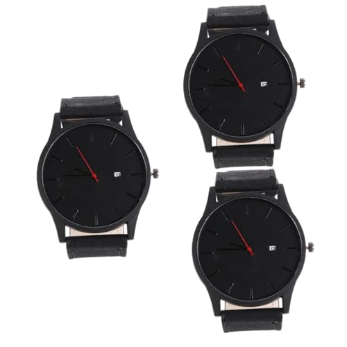 Amosfun 3 Stück Stilvolle Quarzuhr Für Männer Und Frauen Modische Uhr Im Vintage-Stil Armbanduhr Für Männer Und Frauen von Amosfun