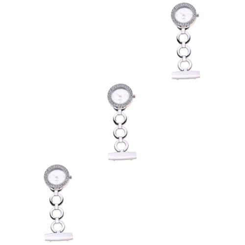 Amosfun 3 Stück Uhr Silberne Taschenuhr Für Damen Ansteckuhr Elegante Taschenuhr Robuste Eisenverarbeitung von Amosfun