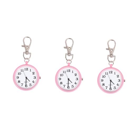 Amosfun 3stücke Retro Taschenuhr Mit Kette Vintage Quartz Uhr Für Damen Und Herren Pinke Pendeluhr Als Modisches Accessoire Für Alltag Und Besondere Anlässe von Amosfun