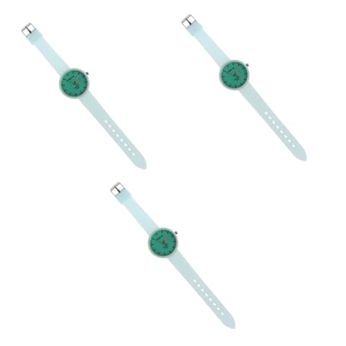 Amosfun 3stücke Silicone Sports Watch Für Damen Einfache Stilvolle Armbanduhr Mit Grünem Silikonarmband Für Sport Und Alltag Angenehm Zu Tragen Und Vielseitig Kombinierbar von Amosfun