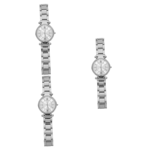 Amosfun 3stücke Elegante Damenarmbanduhr Aus Edelstahl Mit Quarzwerk Modische Armbanduhr Für Alltag Und Festlichkeiten EIN Perfektes Für Frauen von Amosfun