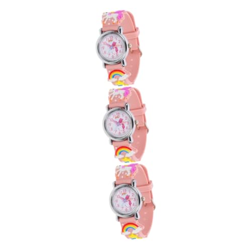 Amosfun 3-teilige Kinderuhr Mit Cartoon-Armband Armbanduhr Für Jungen Und Mädchen Digitale Zeitanzeige Mädchenuhr Für Kleinkinder Und Studenten von Amosfun