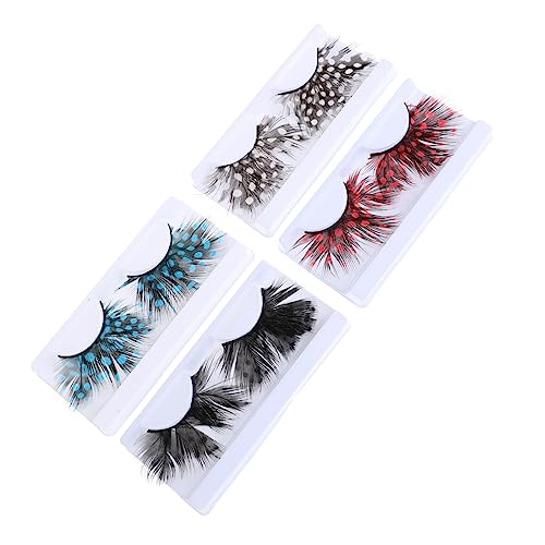 Amosfun 4 Paar Falsche Wimpern Eyeliner-aufkleber 3d-aufkleber Make-up-aufkleber 3d-nerzwimpern Dichte Federwimpern Zarte Wimpern Aufkleber Für Dichte Wimpern Farbige Wimpern Halloween von Amosfun