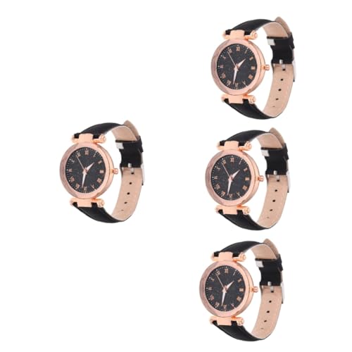 Amosfun 4 Stücke Modische Weibliche Armbanduhr Frauen Uhr Armband Für Frauen Römische Ziffern Zifferblatt Casual Freizeit Uhr von Amosfun