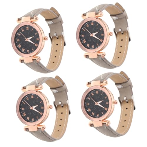 Amosfun 4 Stück Verstellbares Armband Damenuhr Mädchen Armbanduhr Damen Freizeituhr Stilvolles Für Frauen von Amosfun