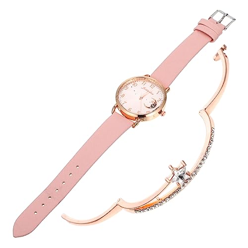 Amosfun 4 Sätze Damen Monduhr Bestes Weibliches Handgelenk Zartes Uhrenarmband Weibliche Armbanduhr Damenarmbanduhr Personalisierte Armbanduhr Rosa Armbänder Frau Damenuhr Legierung Fein von Amosfun