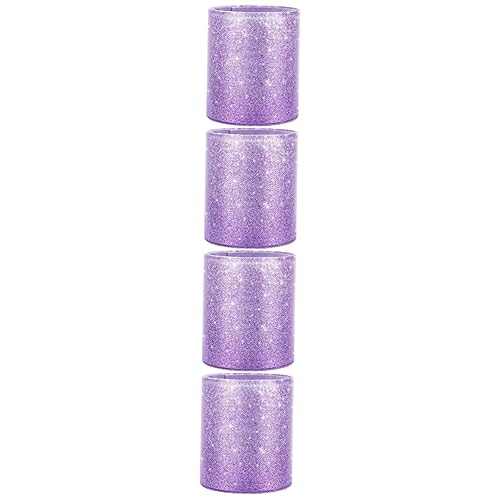 Amosfun 4 Stück Glitzer-Leder-stifthalter Desktop-Stift-Organizer Bleistift Tasse Topf Stationärer Aufbewahrungstopf Make-up-pinselhalter Violett Zylinder Kind Schreibtischstift von Amosfun