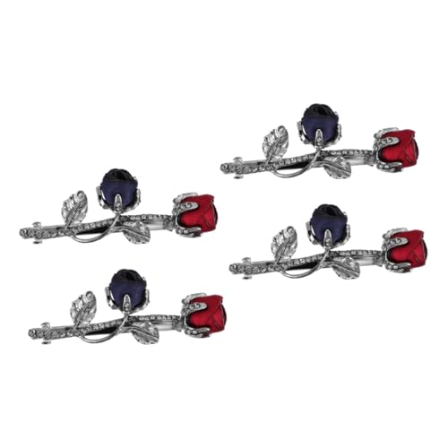 Amosfun 4 Stück Haarnadel Blumenhaar- Clip Haare Aus Metall Vintage Haarspangen Florale Haarspange Diamantperlen- Haarspins Blumenbrauthaar Mädchen Brauteimer Legierung Brautjungfer von Amosfun