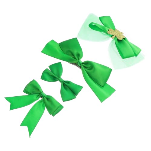 Amosfun 4 Stück Haarnadeln Zum Irischen Tag St. Patrick Haarnadel Patrick s Day Grüne Haarnadel Grüner Jumbo-bogen-clip Grüne Ripsbandspangen Haarschmuck Schleife Kind Irland Mädchen von Amosfun